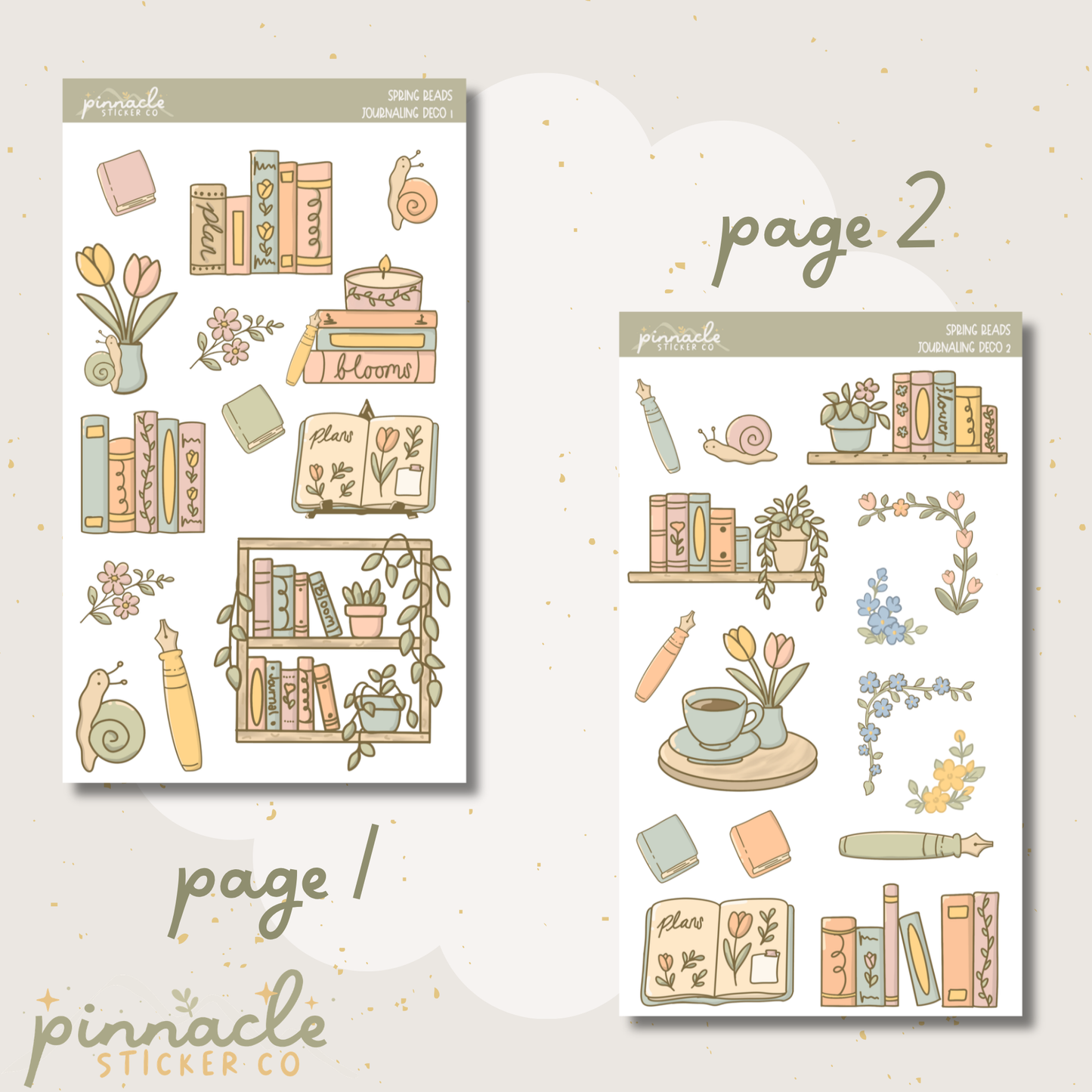 Spring Reads Deco Planner Stickers