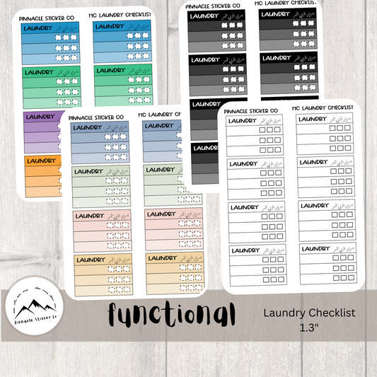 Laundry Checklist 1.3" Functional Stickers