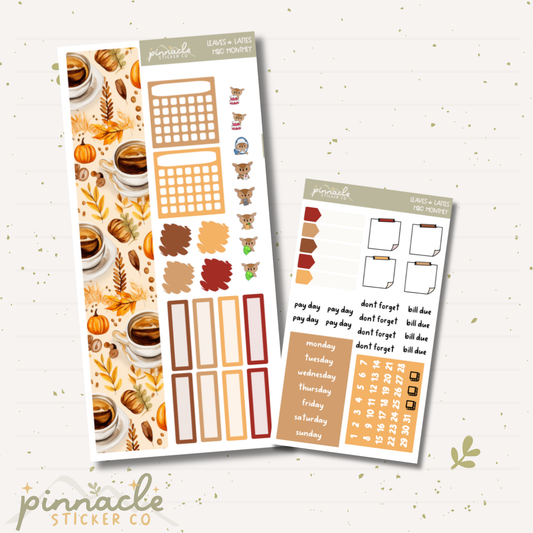 Leaves & Lattes Hobonichi Cousin Monthly Kit Planner Stickers