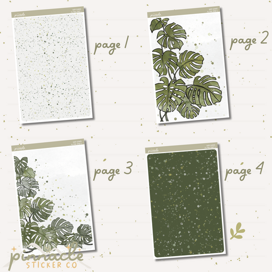 Lush Leaves A5 Full Sheet Planner Stickers