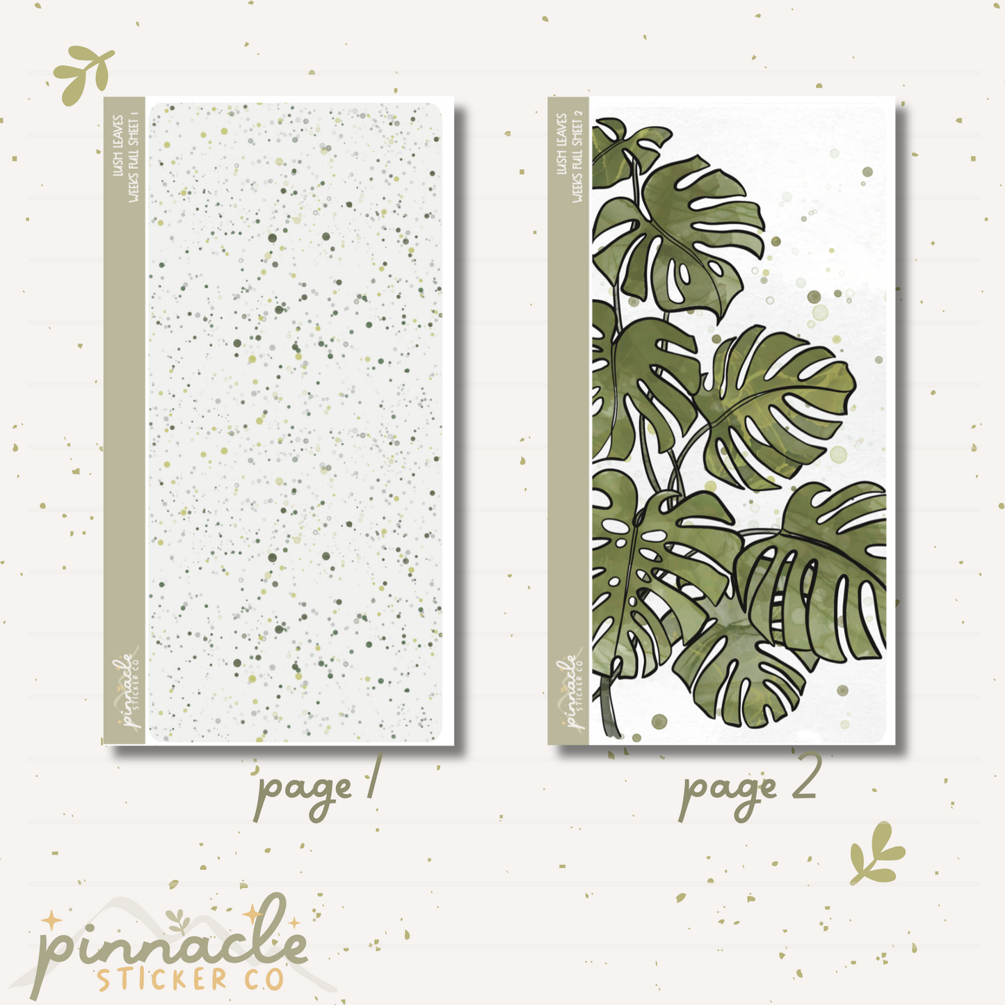 Lush Leaves Weeks Full Sheet Planner Stickers