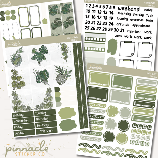 Lush Leaves Hobonichi Cousin Kit Planner Stickers