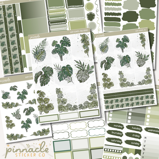 Lush Leaves Weekly Kit Planner Stickers