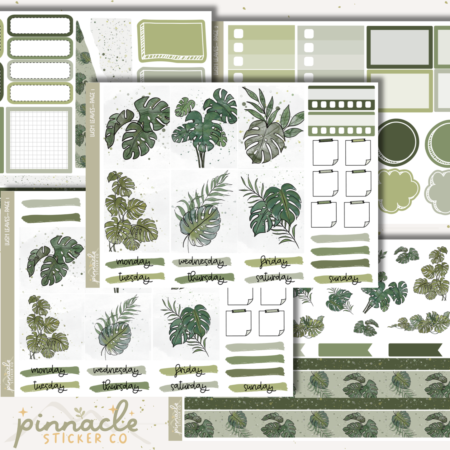 Lush Leaves Weekly Kit Planner Stickers