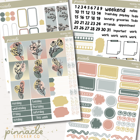 Meadow Mist Hobonichi Cousin Kit Planner Stickers