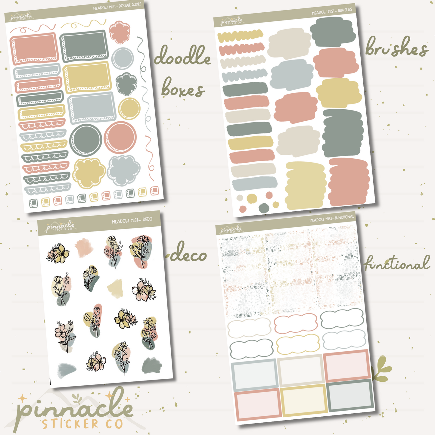 Meadow Mist Weekly Kit Planner Stickers