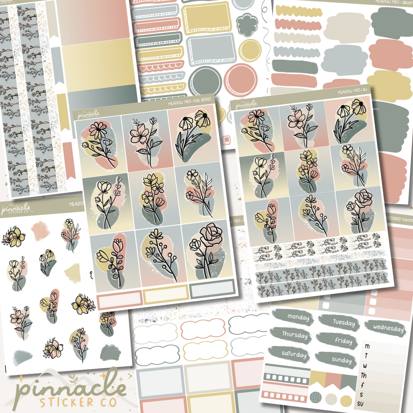 Meadow Mist Weekly Kit Planner Stickers