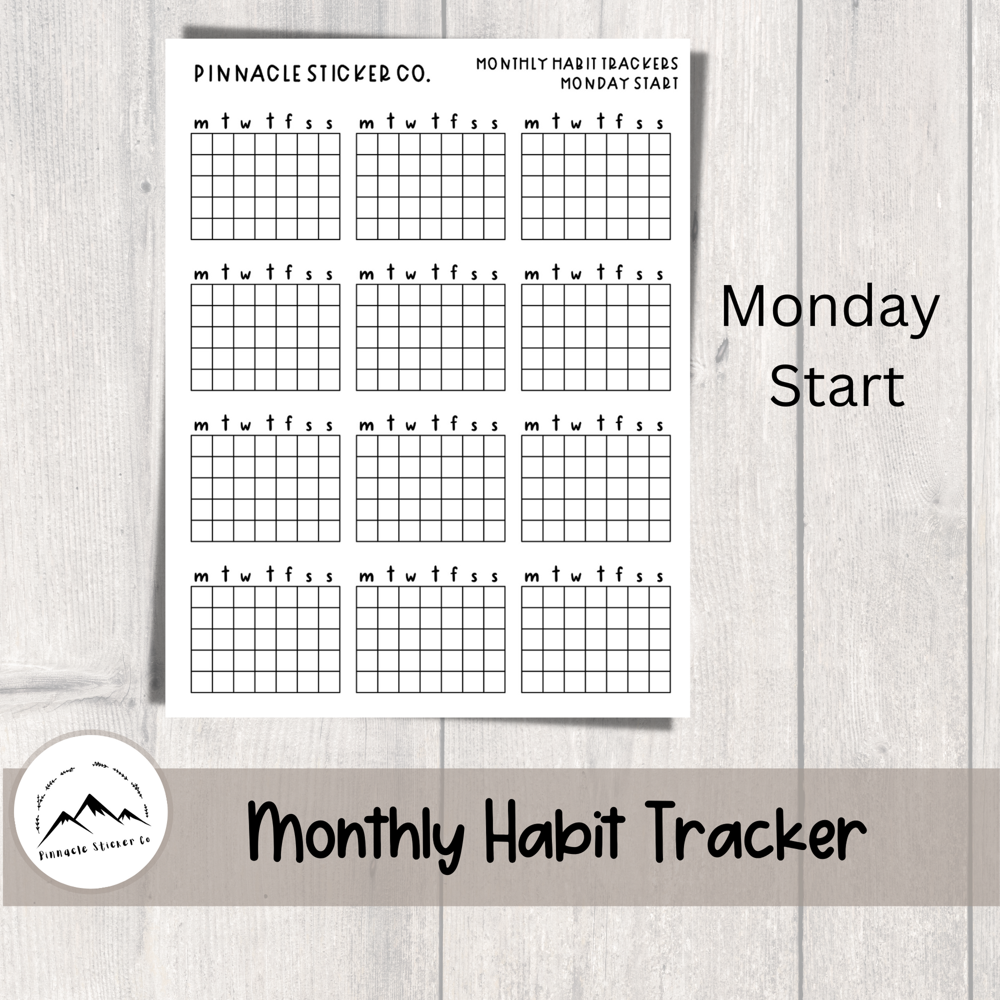 Monthly Habit Tracker Journaling Planner Stickers – Pinnacle Sticker Co
