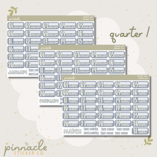 Monthly Date Stickers