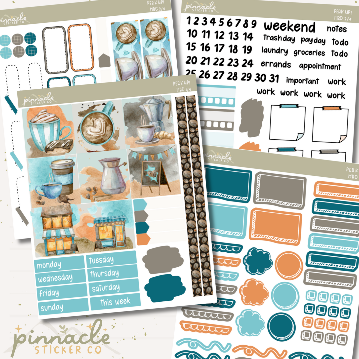 Perk Up! Hobonichi Cousin Kit Planner Stickers