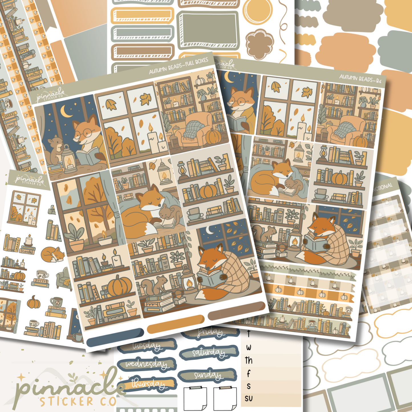 Autumn Reads Weekly Kit Planner Stickers