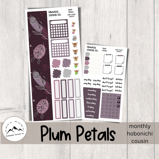 Plum Petals Hobonichi Cousin Monthly Kit Planner Stickers