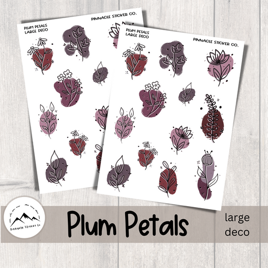 Plum Petals Deco Planner Stickers