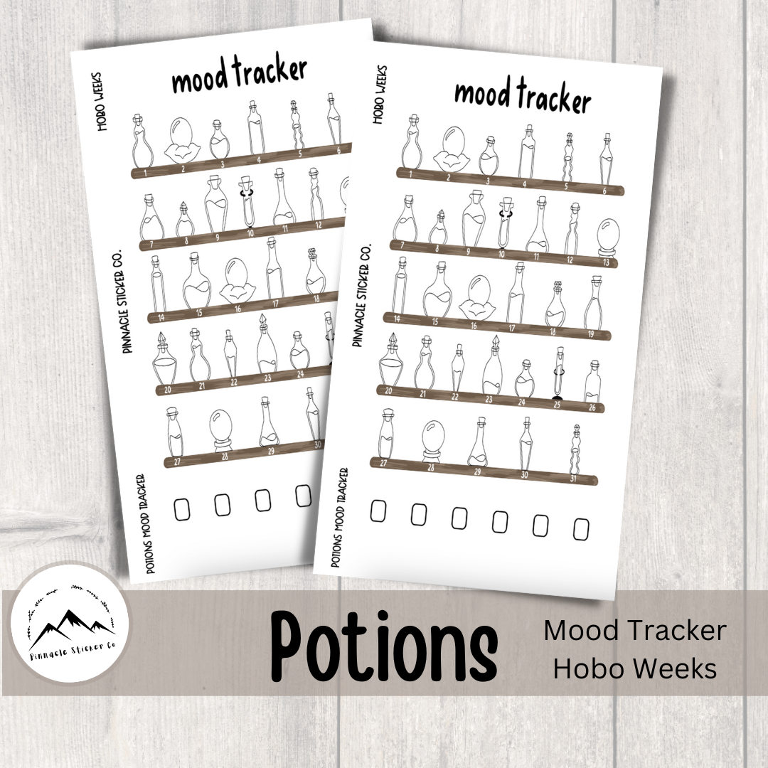 Potions Mood Tracker Full Sheet Planner Stickers