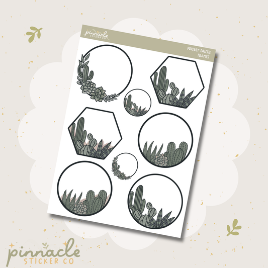 Prickly Palette Frames Deco Planner Stickers