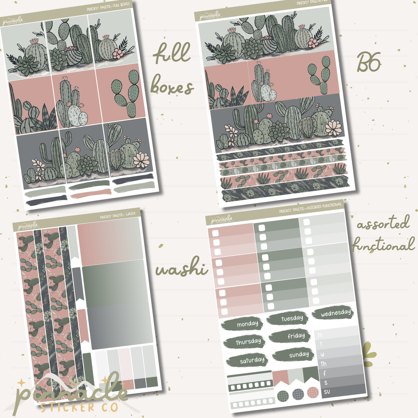 Prickly Palette Weekly Kit Planner Stickers