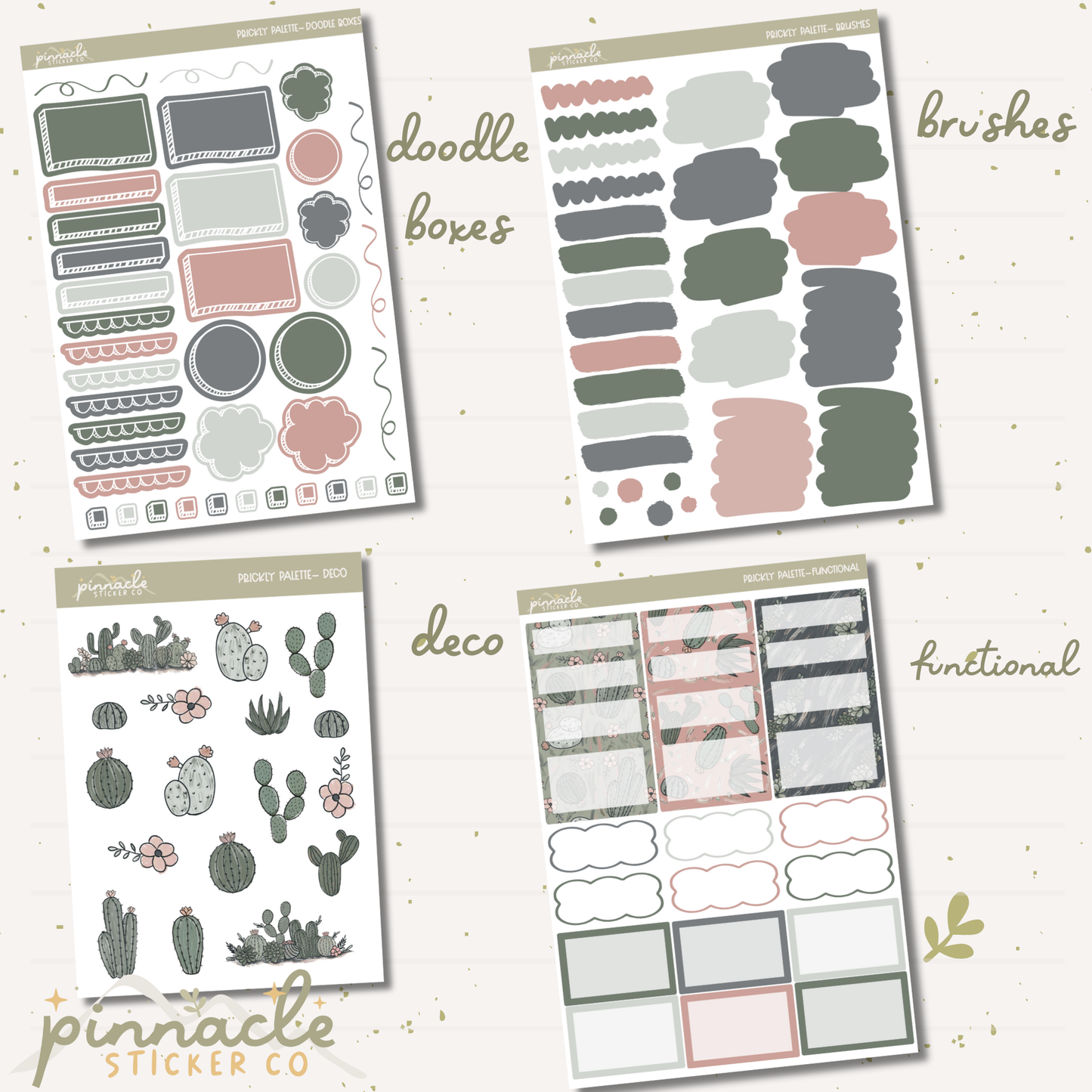 Prickly Palette Weekly Kit Planner Stickers