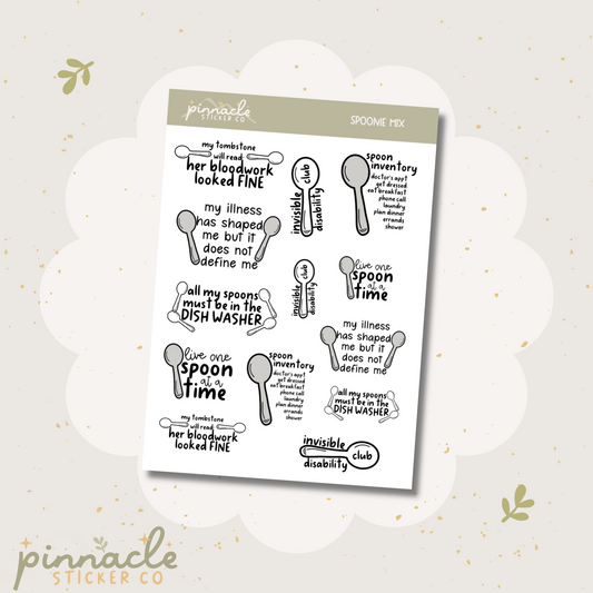 Spoonie Mix Planner Stickers S019