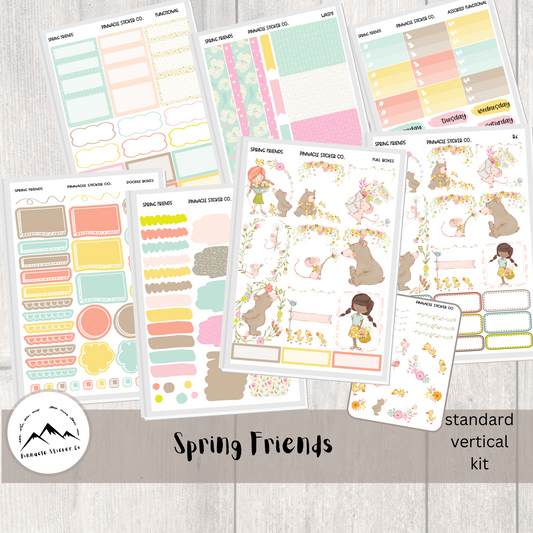 Spring Friends Weekly Kit Planner Stickers