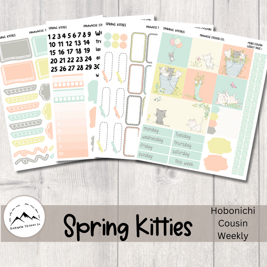 Spring Kitties Hobonichi Cousin Kit Planner Stickers