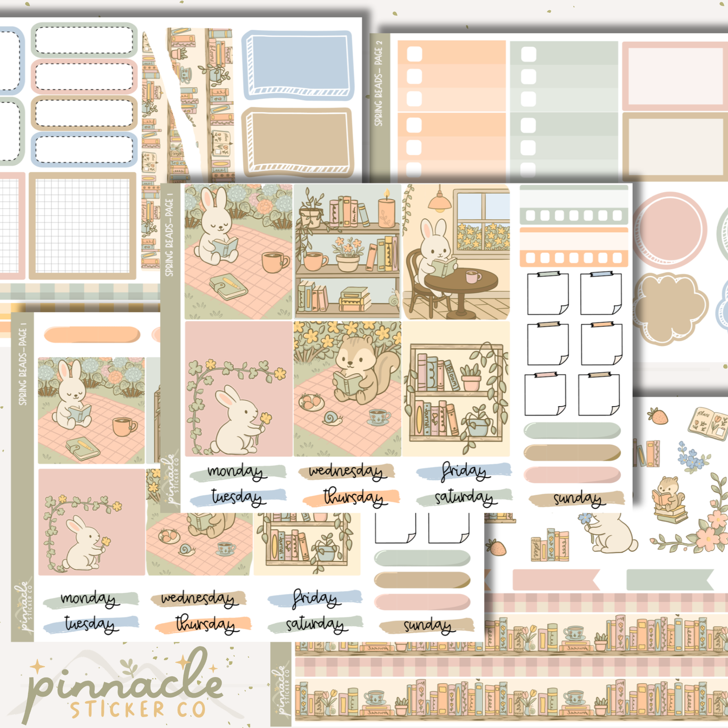 Spring Reads Weekly Kit Planner Stickers