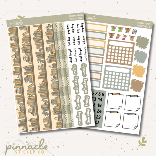 Autumn Reads Monthly Kit Planner Stickers