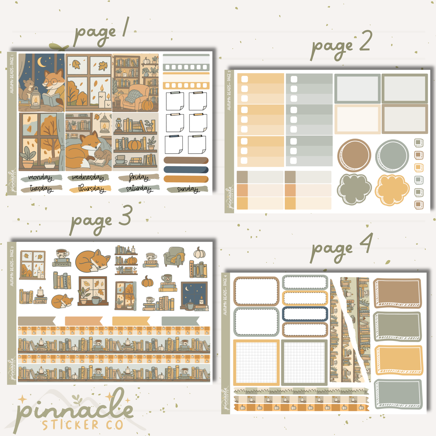 Autumn Reads Weekly Kit Planner Stickers