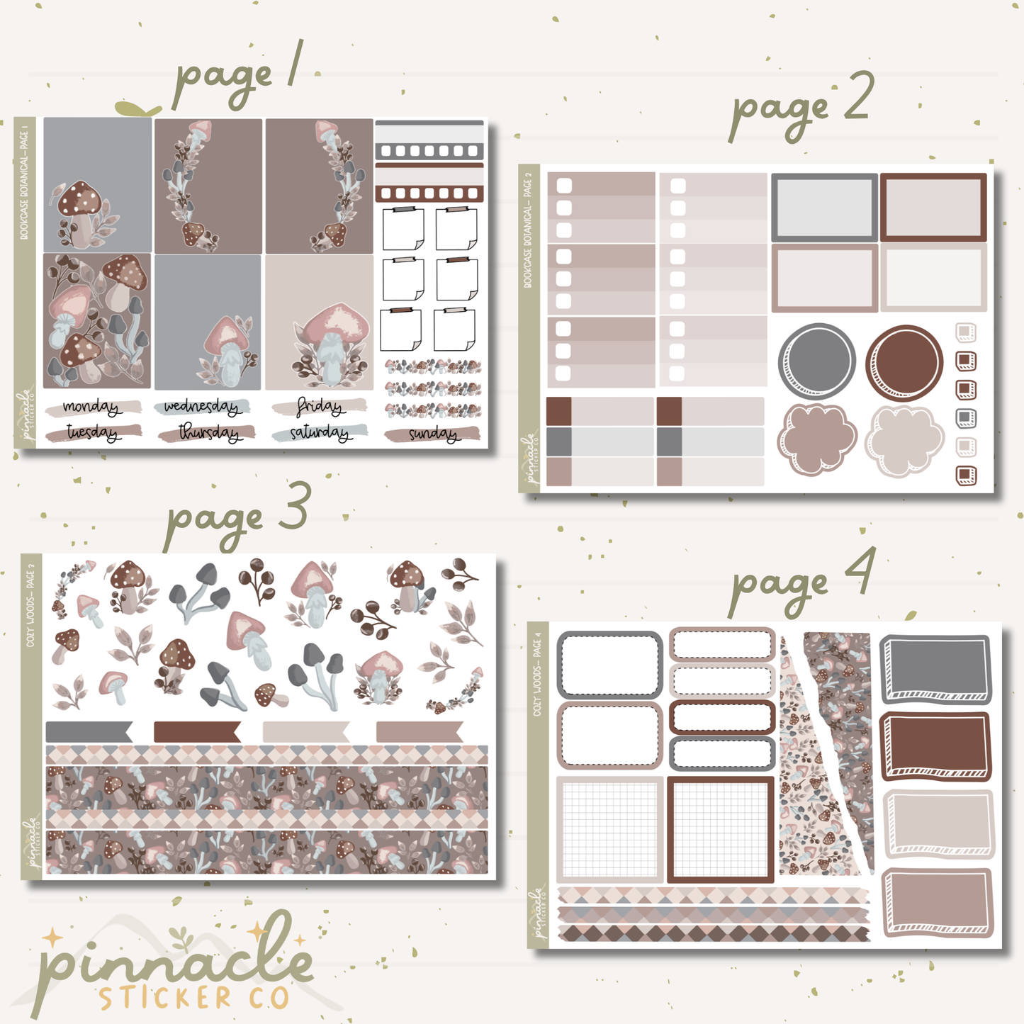 Cozy Woods Weekly Kit Planner Stickers