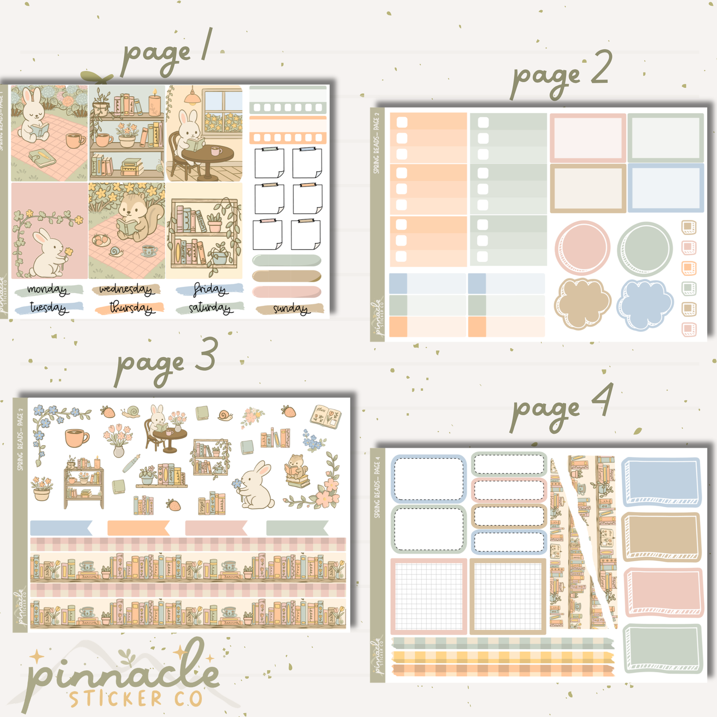Spring Reads Weekly Kit Planner Stickers