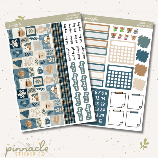 Winter Hygge Monthly Kit Planner Stickers