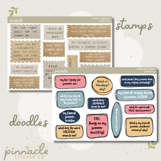 Summer Journaling Prompt Stickers