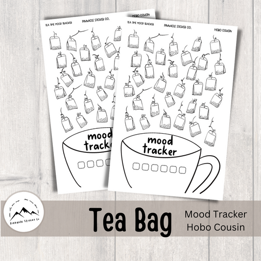 Tea Bag Mood Tracker Full Sheet Planner Stickers