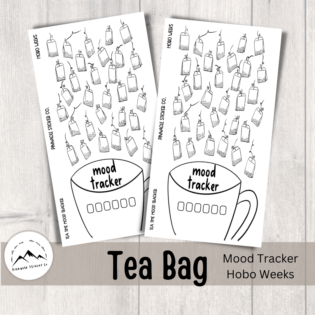 Tea Bag Mood Tracker Full Sheet Planner Stickers