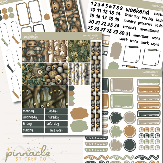 The Watching Forest Hobonichi Cousin Kit Planner Stickers