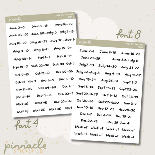 Week Of 2024 Script Planner Stickers