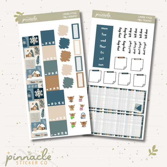 Winter Hygge Hobonichi Weeks Monthly Kit Planner Stickers