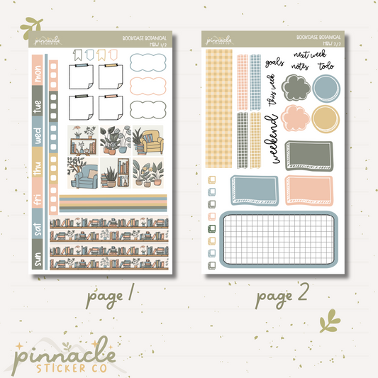 Bookcase Botanical Hobonichi Weeks Planner Stickers