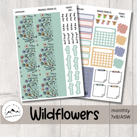 Wildflowers Monthly Kit Planner Stickers