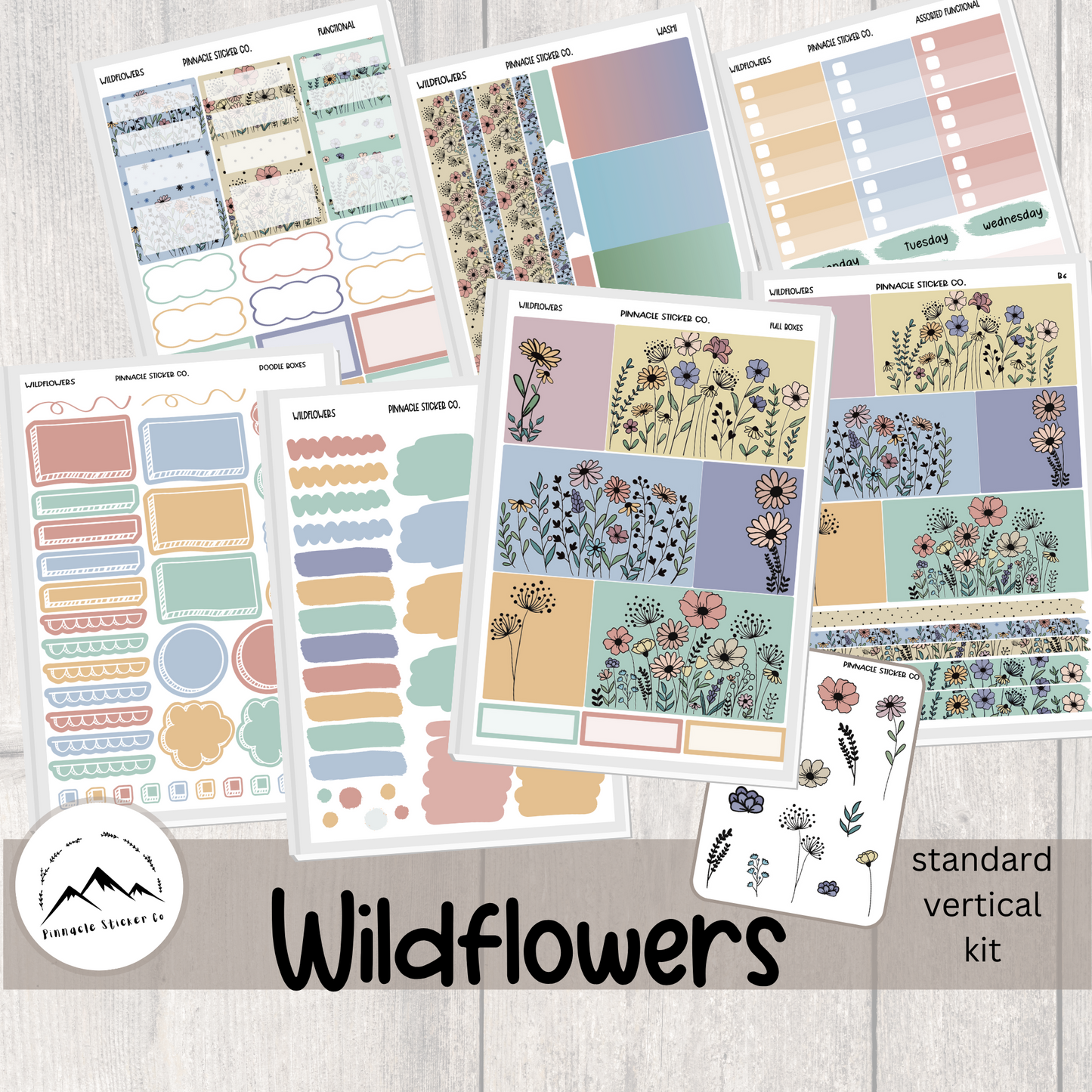 Wildflowers Weekly Kit Planner Stickers