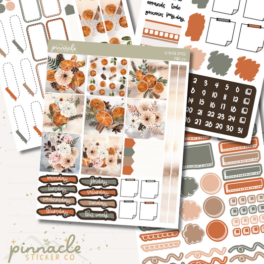 Winter Spice Hobonichi Cousin Kit Planner Stickers