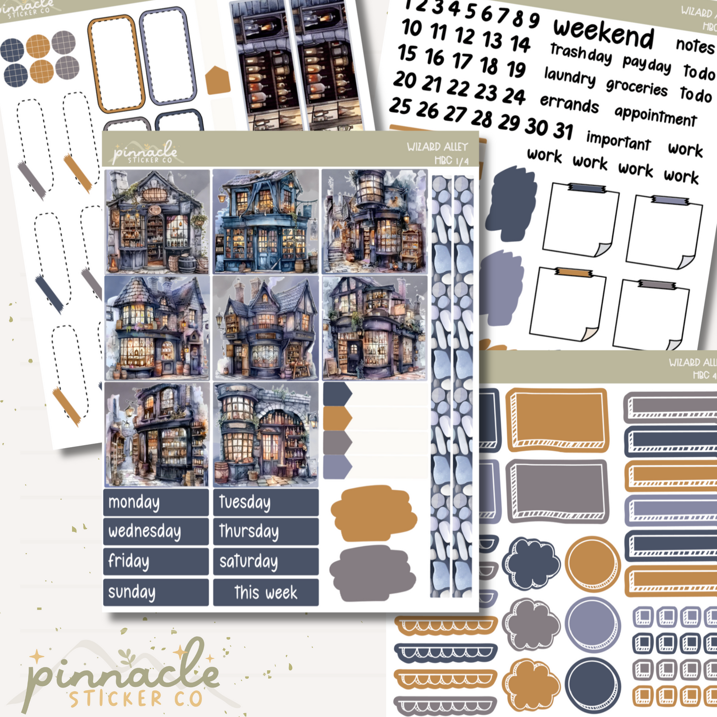 Wizard Alley Hobonichi Cousin Kit Planner Stickers