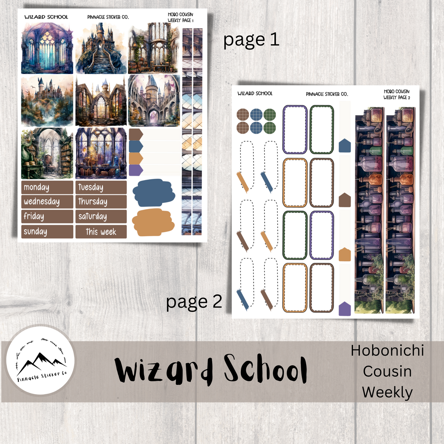 Wizard School Hobonichi Cousin Kit Planner Stickers