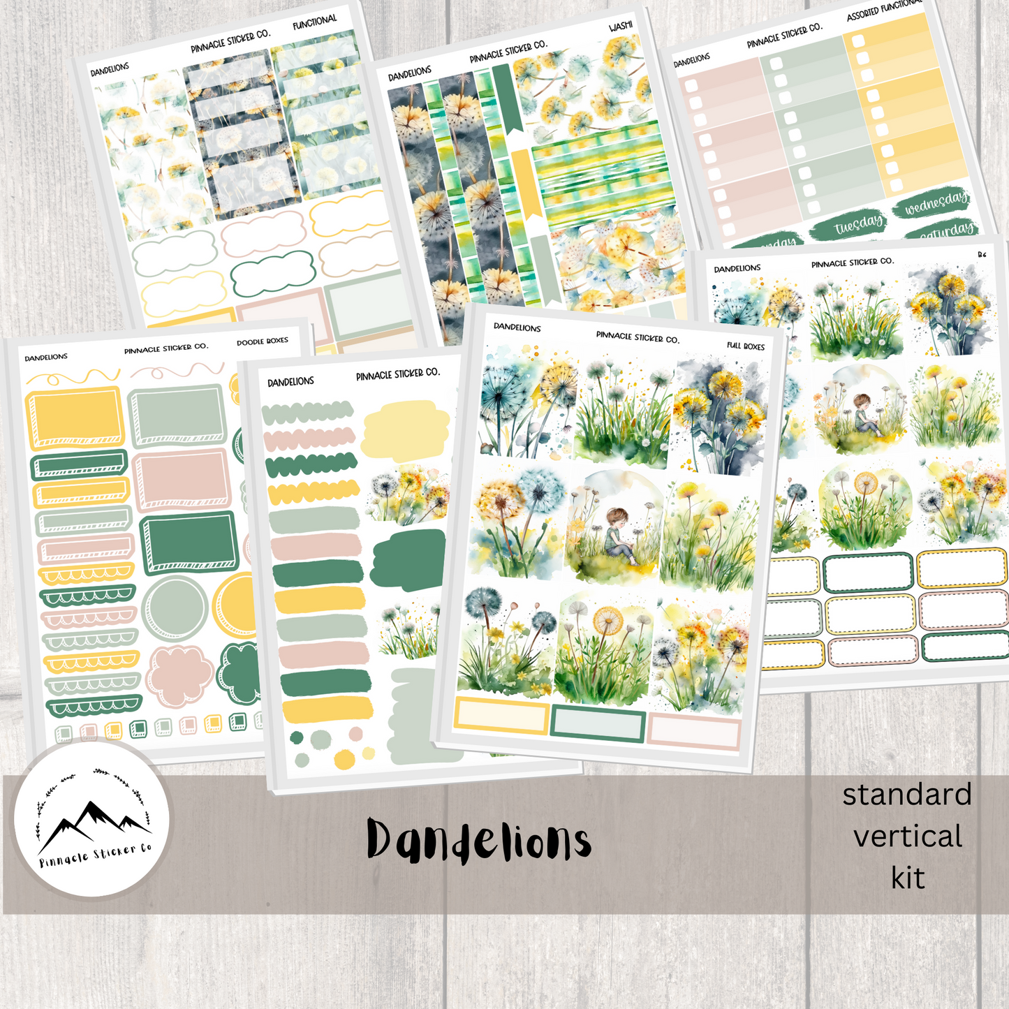 Dandelions Weekly Kit Planner Stickers