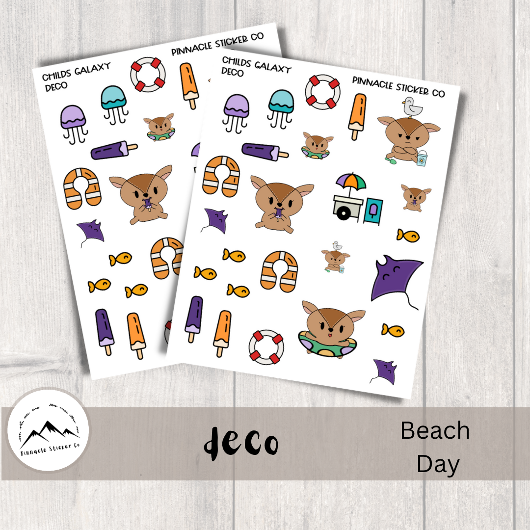 Beach Day Deco Planner Stickers