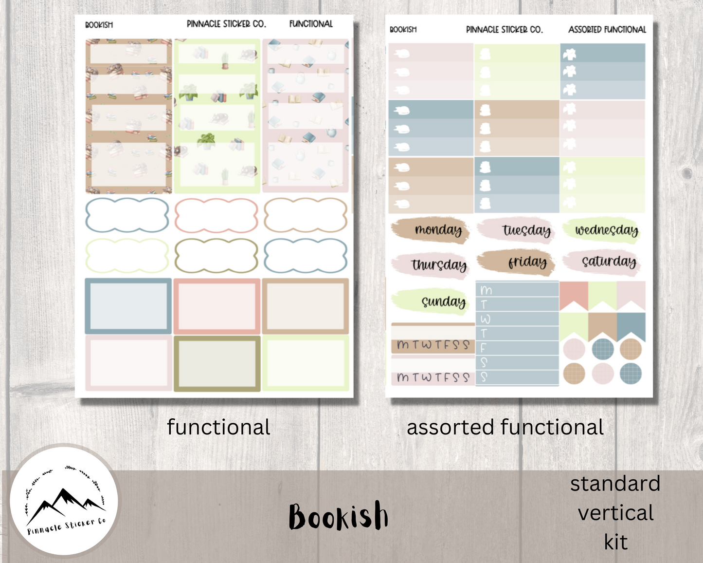 standard vertical weekly sticker kit for planners, journaling, and notes. 