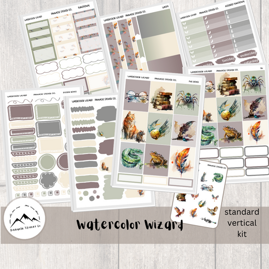 Watercolor Wizard Weekly Kit Planner Stickers