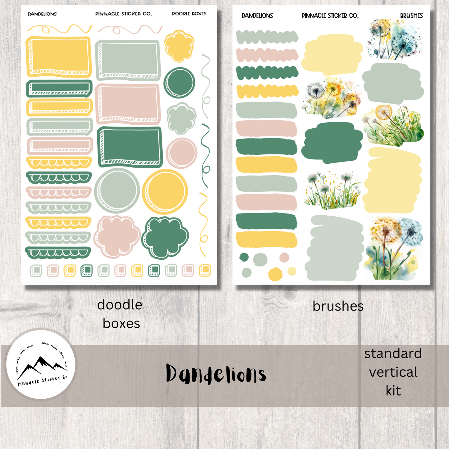 Dandelions Weekly Kit Planner Stickers