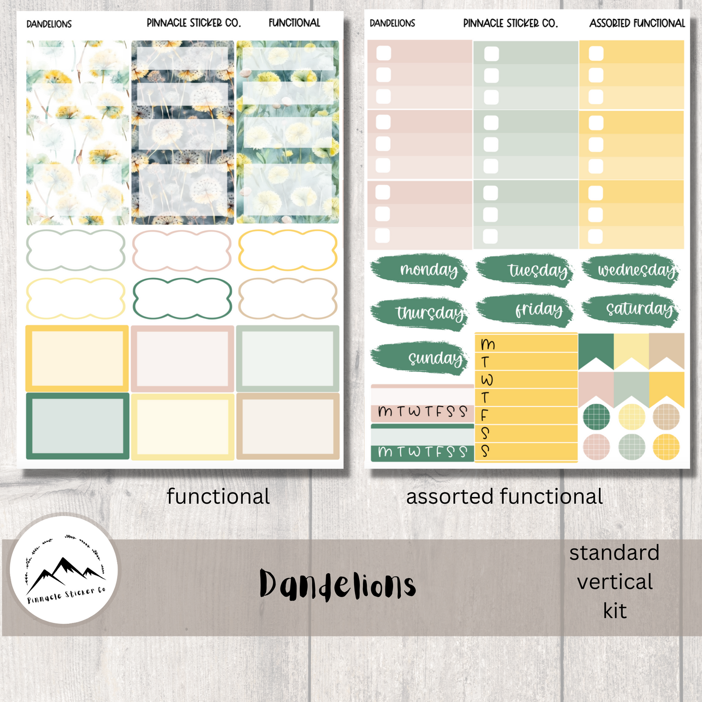 Dandelions Weekly Kit Planner Stickers