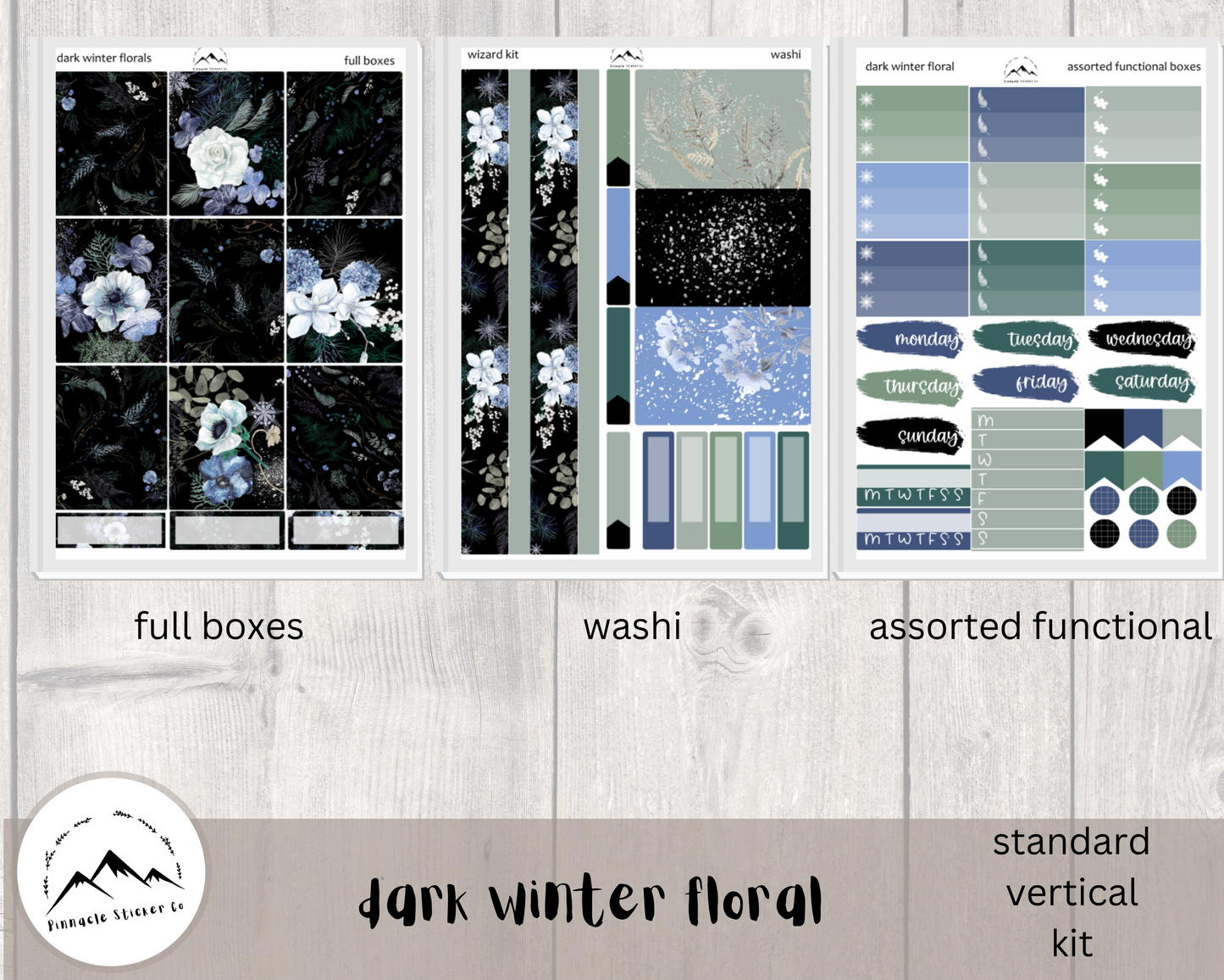 standard vertical weekly sticker kit for planners, journaling, and notes. 