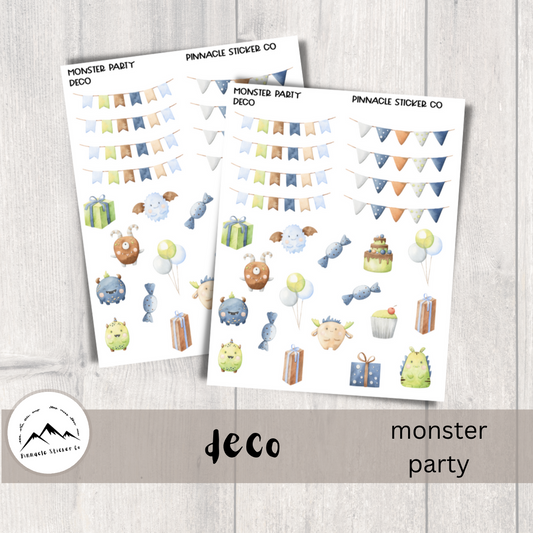 Monster Party Deco Planner Stickers